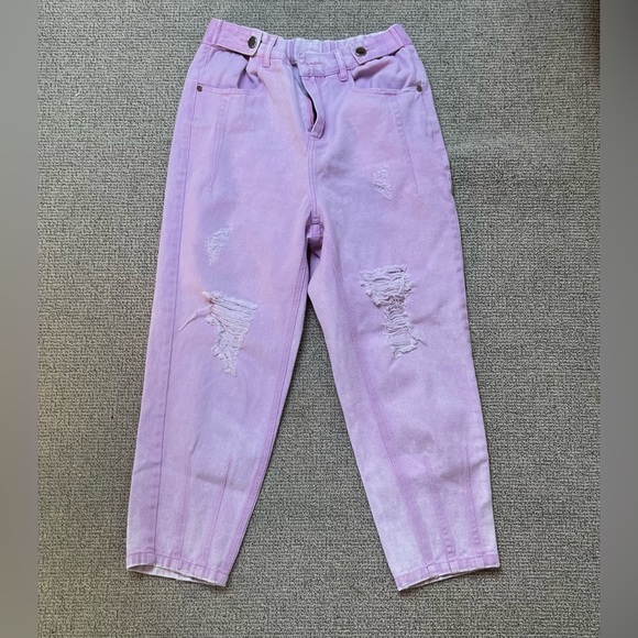 Pink Icy Design Ripped Jeans Size M - Picture 3 of 5